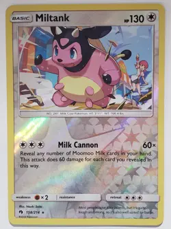 REVERSE HOLO Miltank 158/214 LP - Lost Thunder Pokemon Card - Naoki Saito Art - Image 2