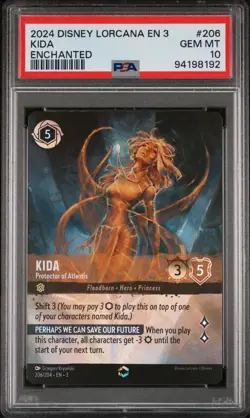 💎PSA 10 Kida Protector of Atlantis Lorcana Enchanted 206/204 Into the Inklands - Image 1