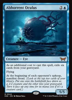 MTG 1x Abhorrent Oculus, NM, Duskmourn, Manifest Dread Exile Six Cards Graveyard - Image 1