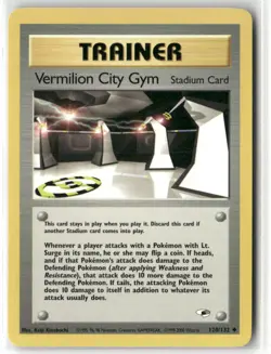 Pokemon Vermilion City Gym 120/132 Unlimited Gym Heroes Uncommon - Image 1