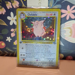Pokemon TCG Clefable Jungle 1st Edition Holo Rare 70 HP 1/64 English 1999 - Image 1