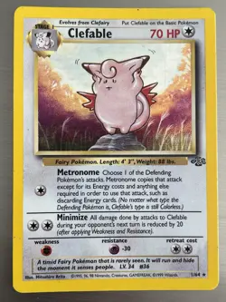 Clefable 1/64 Jungle Set Rare Holo Vintage Pokemon TCG Card MP - Image 1