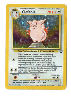 Clefable 1/64 Pokemon Card TCG Jungle Unlimited Rare Holo HP - Image 1