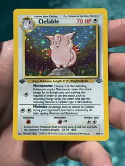 The Pokemon Company Pokemon TCG Clefable 1/64 Jungle 1st Ed Holo Rare 70 HP EN - Image 4
