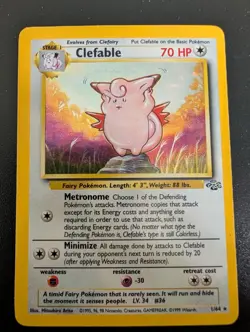 Pokemon TCG Clefable Jungle Holo Rare Card 1/64 - Image 1