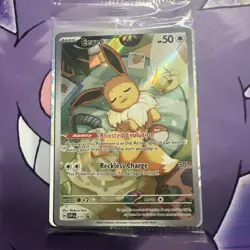 SEALED Pokemon Prismatic Evolutions Eevee SVP 173 Black Star Promo & Sleeves - Image 1