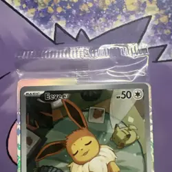 SEALED Pokemon Prismatic Evolutions Eevee SVP 173 Black Star Promo & Sleeves - Image 2