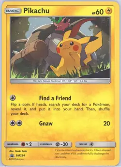 Pikachu SM234 Holo Black Star Promo Pokemon TCG Sun & Moon Card Holo Swirl rare - Image 1