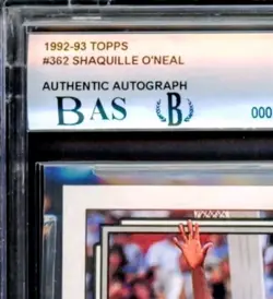 Shaquille O'Neal Hand Signed Auto 1992-93 Topps RC 362 BAS 8 Card GM 10 Auto - Image 3