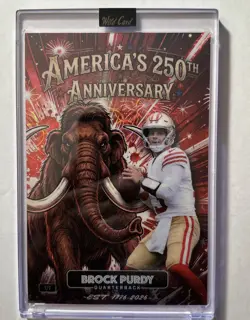 BROCK PURDY 2026 Wild Card Mammoth America's 250th 1/1 red - Image 1