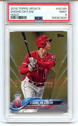 Shohei Ohtani 2018 Topps Update Gold #US189 /2018 Rookie RC PSA 9 Angels - Image 1
