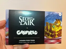MTG Secret Lair X Garfield Lasagna Food Token Traditional Foil IN HAND - Image 1