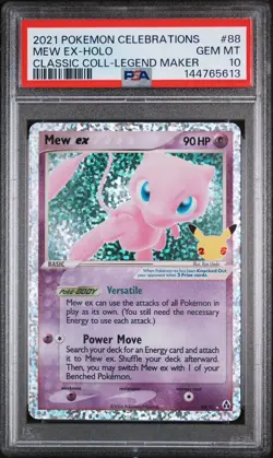PSA 10 Gem Mint Mew Ex #88/92 Celebrations Classic Collection 2021 - Image 1