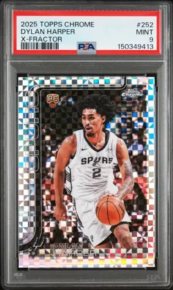 2025 Topps Chrome DYLAN HARPER RC X-FRACTOR PSA 9 MINT - Spurs Stud Rookie - Image 1