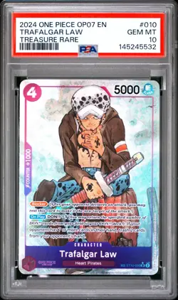 Trafalgar Law PSA 10 - ST10-010 - Treasure Rare - OP07 - One Piece TCG - Image 1