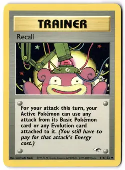Pokemon Card - Recall 116/132 Unlimited Uncommon - Gym Heroes WOTC - NM 2 - Image 1