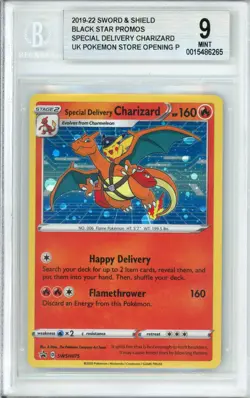 Pokemon Graded: Special Delivery Charizard #SWSH07 Holo Beckett 9 - Image 1