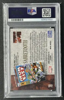 2024 Marvel Masterpieces '92 Platinum Sabretooth Mini Box #78 PSA 10 - Image 2
