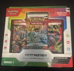 Pokemon TCG First Partner Illustration Collection Series 1 Box + 2 Packs - Image 1