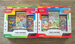 Pokemon TCG First Partner Illustration Collection Series 1 & 2 2 Box Promo - Image 1