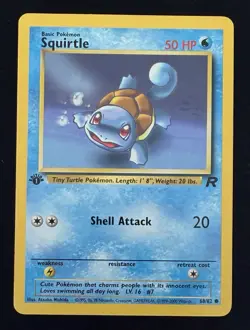 Squirtle 1st Edition Team Rocket 68/82 Common Regular Pokemon TCG NM/LP - Image 1