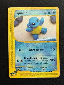 Pokemon TCG Squirtle 131/165 Expedition Base Set E-Reader 2002 EN 50HP - Image 1