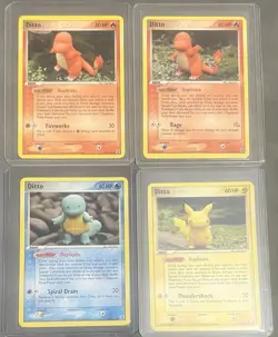 Pokemon TCG Ditto Delta Species Pikachu, Charmander, Squirtle, Bundle - Image 1