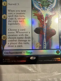 Prerelease Stamp (FOIL) THE CLONE SAGA R #28 SEALED Spider-Man Rare PROMO MTG - Image 2