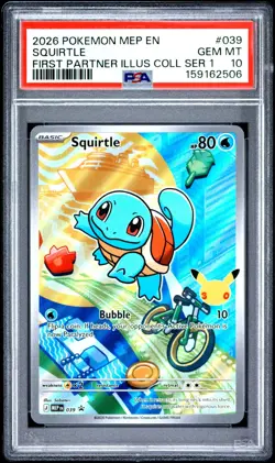Pokemon TCG Squirtle 039 First Partner Collection Promo PSA 10 - Image 1