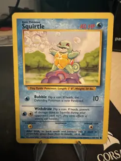 Pokemon TCG Squirtle 63/102 Base Set Unlimited 1999 WOTC MP - Image 1