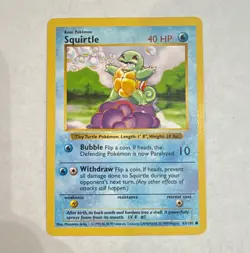 Pokemon TCG Squirtle 63/102 Base Set Unlimited Common Regular English 40 HP - Image 1