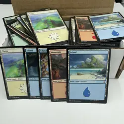 500 Basic Lands -MTG Magic- 100 of Each: Plains Islands Swamps Mountains Forests - Image 1