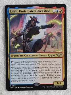 MTG Lilah, Undefeated Slickshot Outlaws of Thunder Junction (OTJ) #217 Rare NM - Image 1