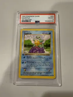 Pokemon Squirtle Base Set First Edition PSA 4 TCG Card 63/102 - Image 1