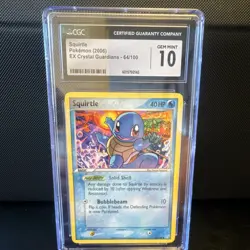 CGC 10 Gem Mint Squirtle 64/100 EX Crystal Guardians Pokemon TCG 2006 - Image 1