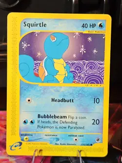 Pokemon Squirtle TCG Expedition Base Set Card 132/165 Small Crease - Image 1
