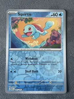Pokemon TCG Squirtle 007/165 151 Cosmo Holo Promo Near Mint - Image 1