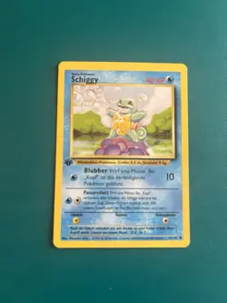 Pokemon TCG Squirtle (Schiggy) Base Set, 1st Edition, German Version - Image 1