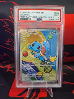 Pokemon TCG Squirtle #39 First Partner's Series 1 PSA 9 Gem Mint - Image 1