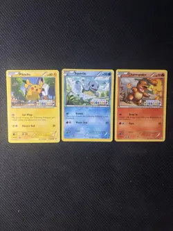 Pokemon TCG Pikachu Charmander Squirtle Build A Bear Promo Cards - Image 1