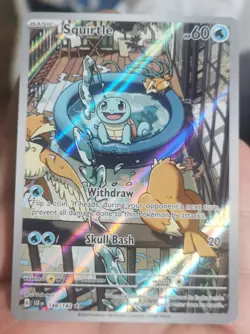 Pokemon Squirtle TCG Illustration Rare Stellar Crown Card 148/142 NM Condition - Image 1