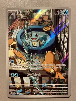 Pokemon TCG Squirtle Illustration Rare 148/142 Stellar Crown NM Condition - Image 1