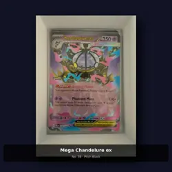 Mega Chandelure ex 38/84 Pitch Black Pokemon TCG Full Art NM Cond UK qwerty - Image 1
