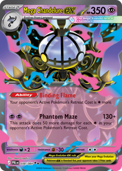 Mega Chandelure ex 38/84 Pitch Black Pokemon TCG Full Art NM Cond UK qwerty - Image 3