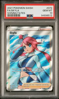 2021 POKEMON SWORD & SHIELD SHINING FATES #072 FULL ART/SKYLA PSA 10 - Image 1