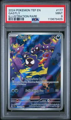 2024 POKEMON TEF EN-TEMPORAL FORCES ILLUSTRATION RARE #177 GASTLY PSA 9 - Image 1