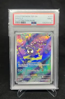 Pokemon Gastly 177/162 Temporal Forces Illustration Rare 2024 PSA 9 - Image 1