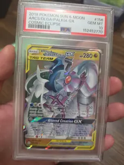 Arceus & Dialga & Palkia GX 156/236 Sm-Cosmic Eclipse Holo Psa10 - Image 1