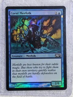 MTG Coral Merfolk FOIL #47 Magic 2010 (M10) Magic Gathering Card NM - Image 4