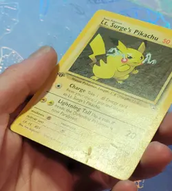 Lt. Surge's Pikachu 1st Edition 81/132 Gym Heroes Pokemon Card MP - Image 3